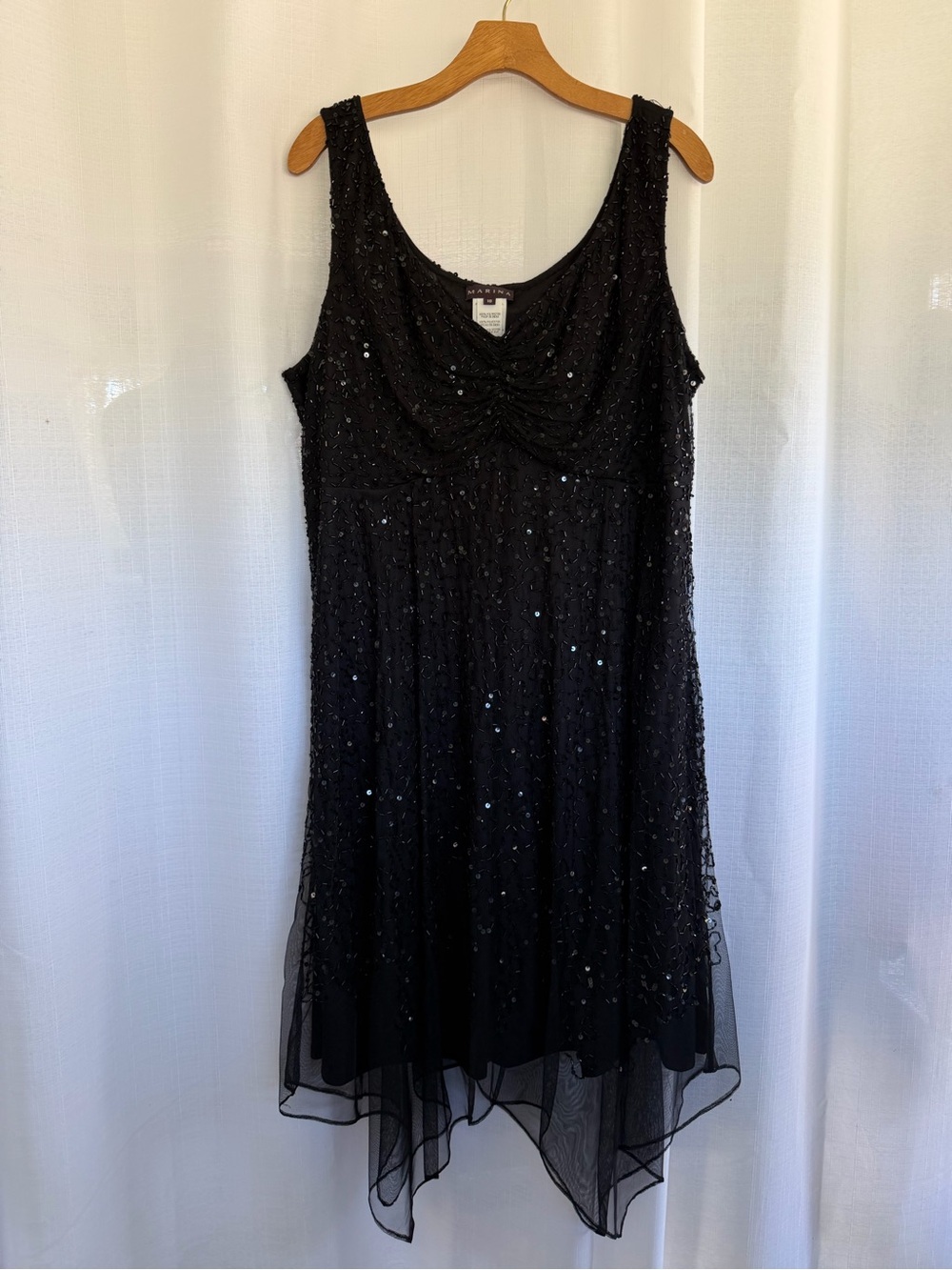 Marina Black Beaded Sequin Cocktail Dress Women’s Size 18 Formal Evening - Picture 2 of 6